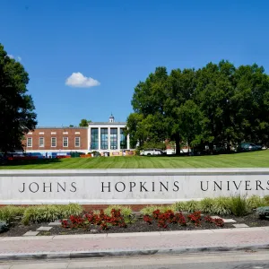 Johns Hopkins University Campus Entrance Sign